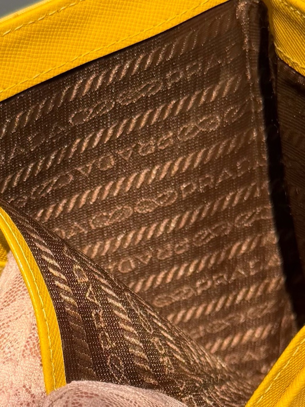 PRADA Yellow Nylon Trifold Wallet - Picture 8 of 8